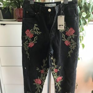 MOTO Embroidered Jeans NWT